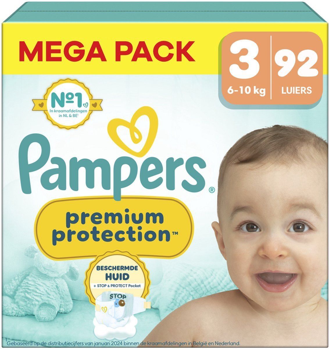 Pampers Premium Protection luiers maat 3 | 92 stuks