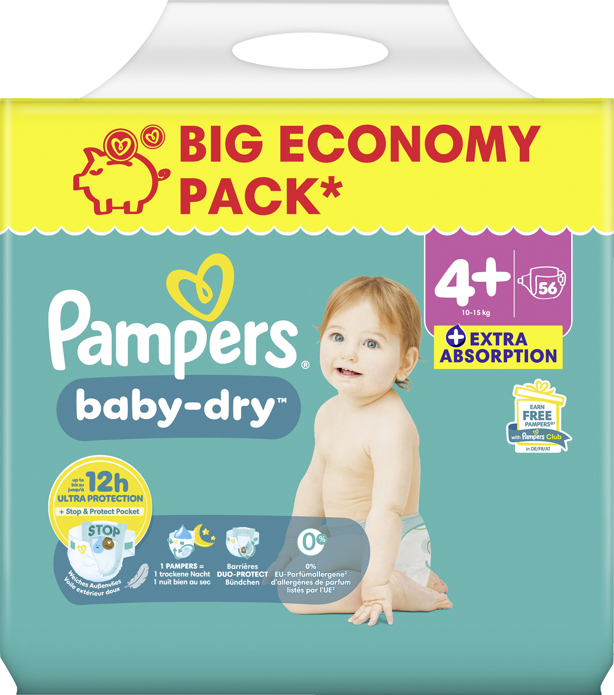 Pampers Baby Dry luiers maat 4+ | 56 stuks