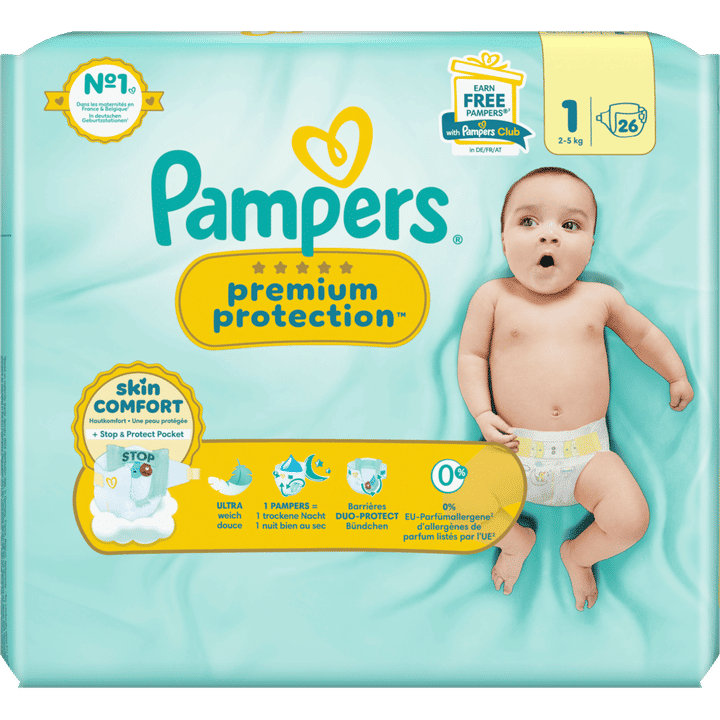 Pampers Premium Protection luiers maat 1 | 26 stuks