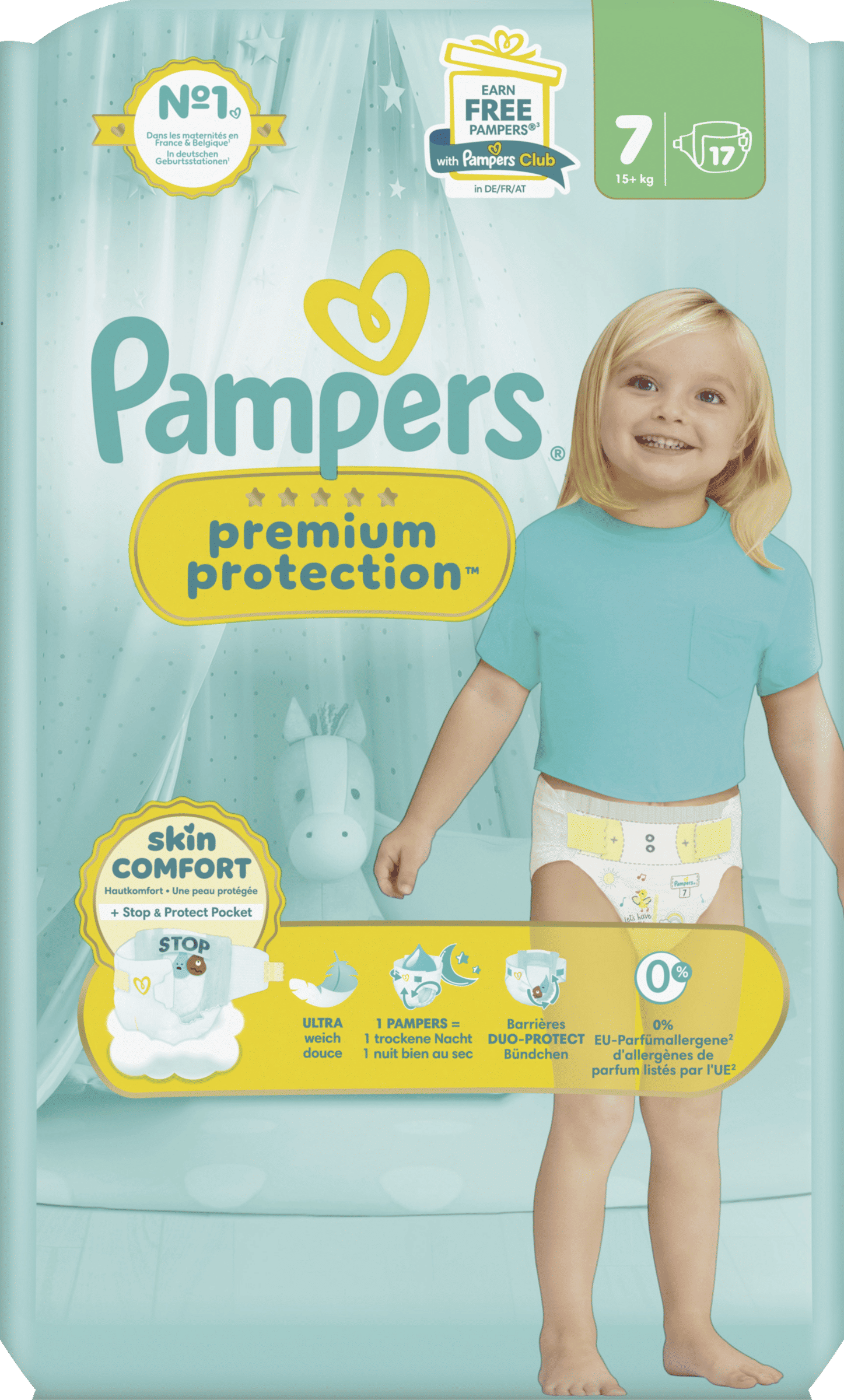 Pampers Premium Protection luiers maat 7 | 17 stuks