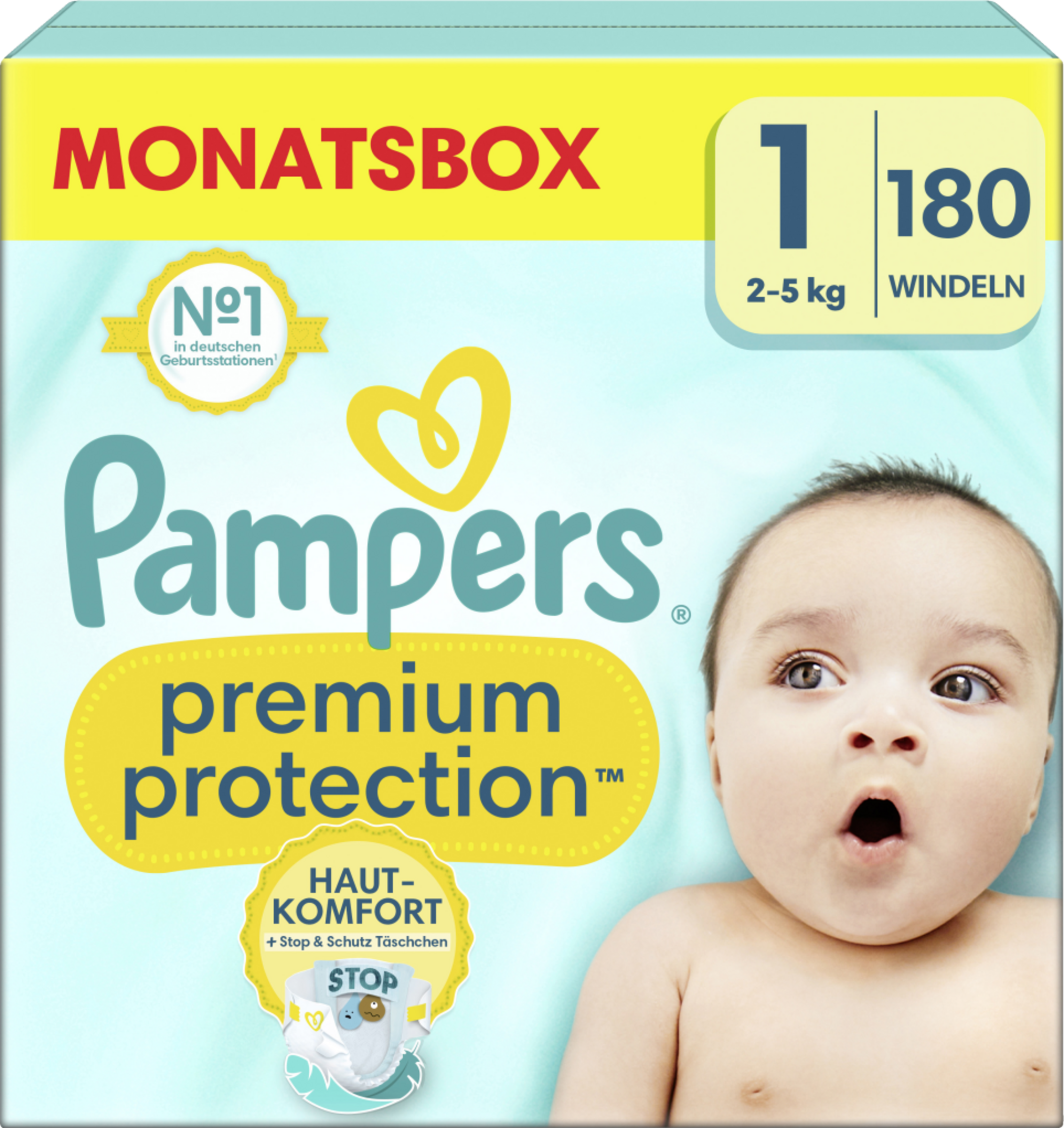 Pampers Premium Protection luiers maat 1 | 180 stuks
